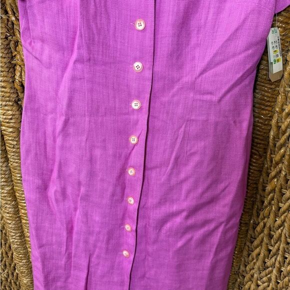 Vintage 60s Adrianna Papell Pink Button Up Dress New - Picture 3 of 10